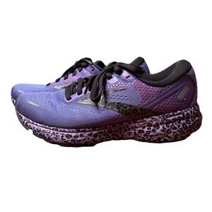 Brooks Ghost 14 Womens Size 8 Purple Leopard Athletic Running Shoes